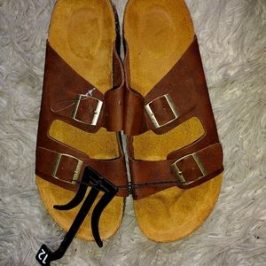 Men's Comfort leather Strap Sandals Color Brown Size 12 (New without box)